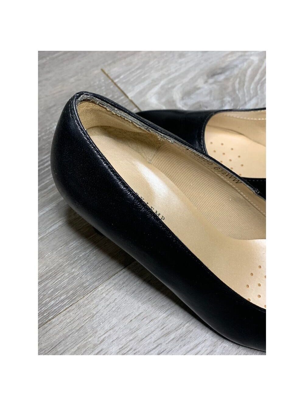 MARK LEMP Classics By Walking Cradles Women's Heel Leather Black Size 6.5 WW - Picture 8 of 10